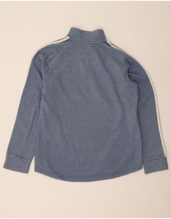 Adidas feminino zip pescoço moletom jumper reino unido 12/14 médio azul algodão