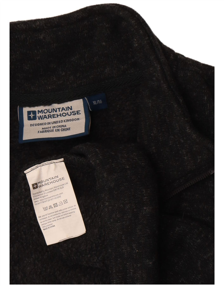 Moletom masculino Mountain Warehouse com zíper e gola XL preto manchado
