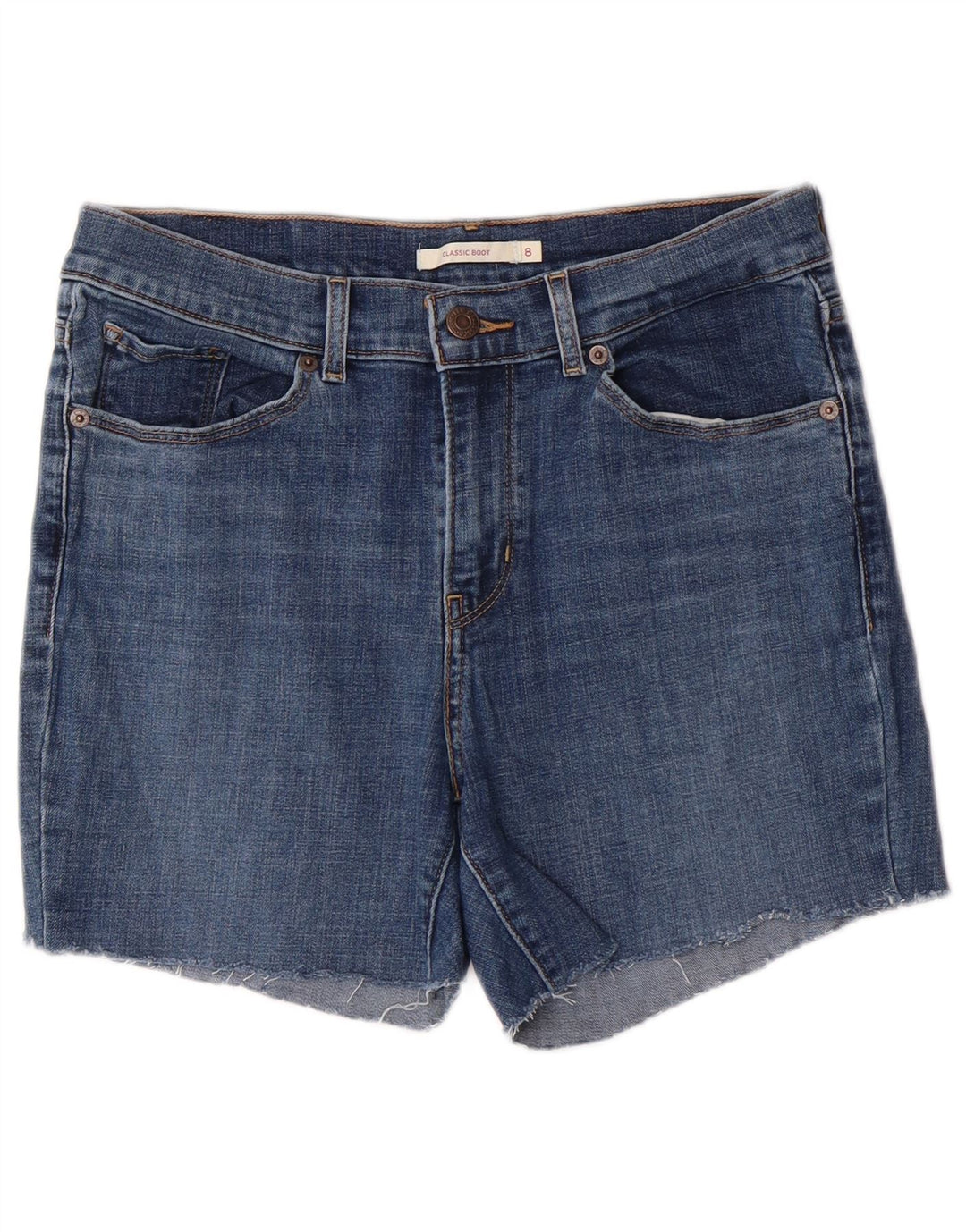 Shorts jeans feminino Levi's 501 US 8 médio W29 azul algodão clássico