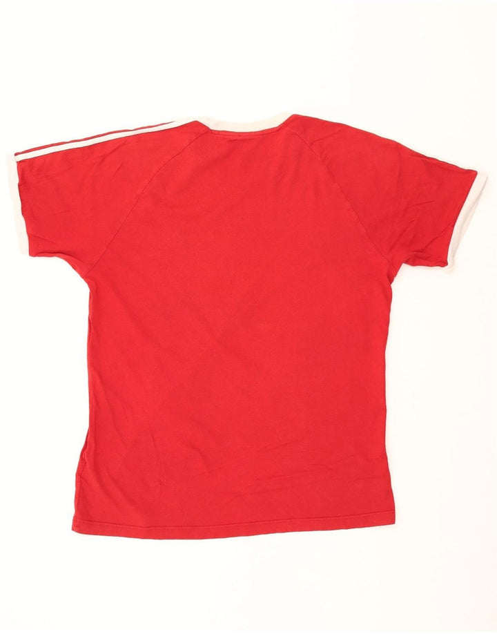 ADIDAS Mens T-Shirt Top Grande Algodão Vermelho