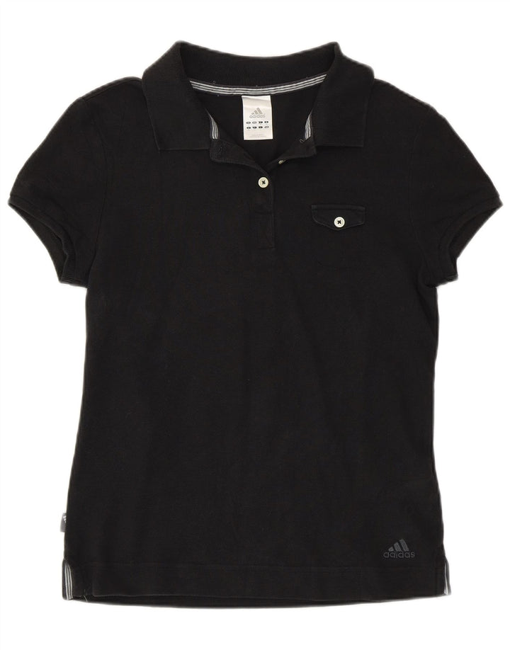 Camisa Polo Adidas Feminina UK 12 Médio Algodão Preto