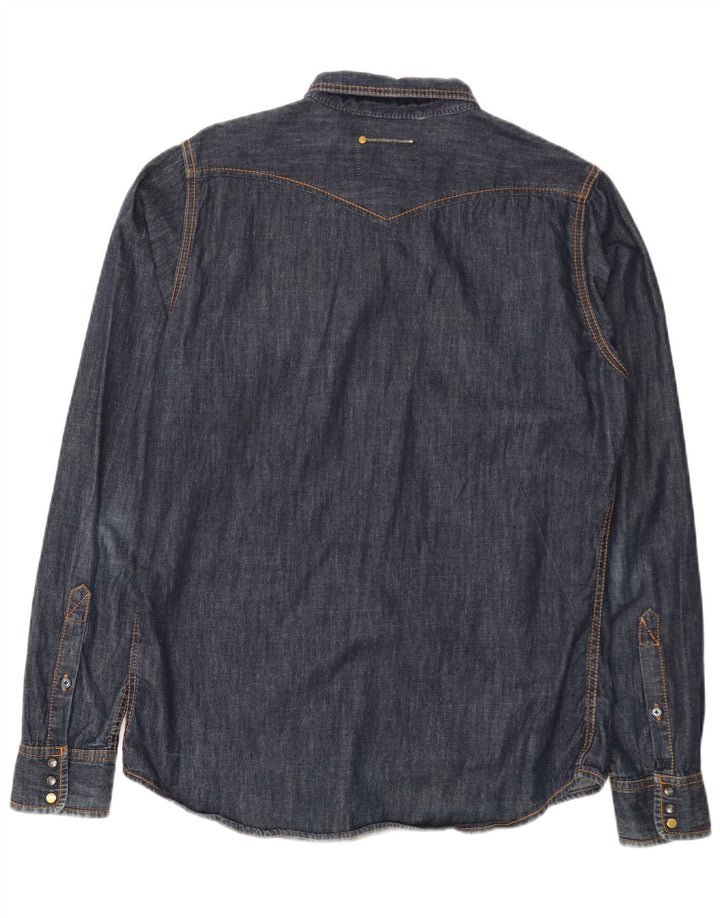 Camisa jeans masculina Diesel grande algodão azul marinho