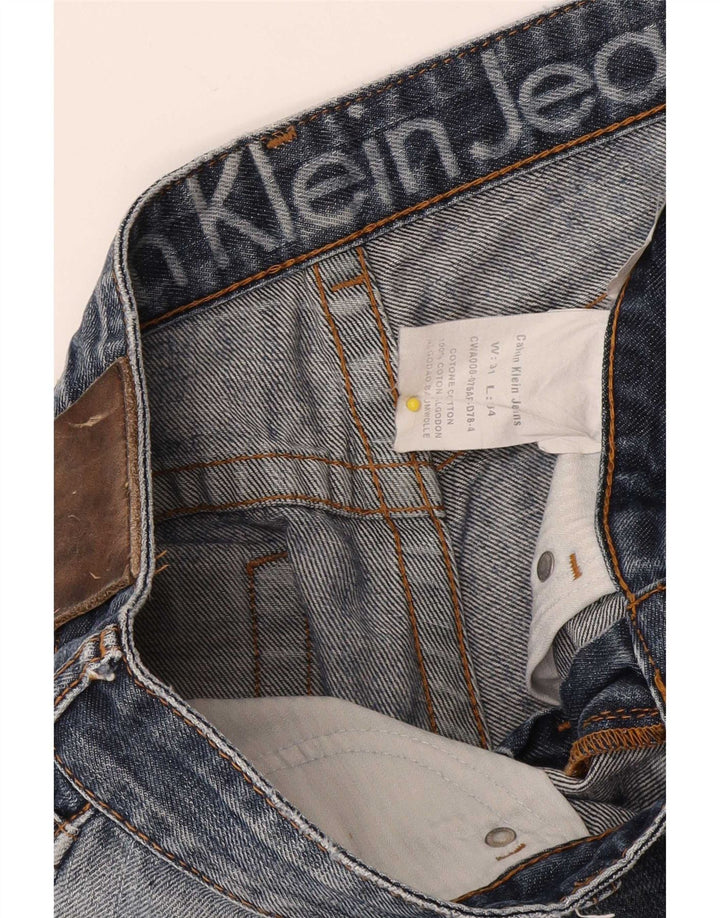 Calça jeans reta masculina Calvin Klein W31 L34 azul algodão