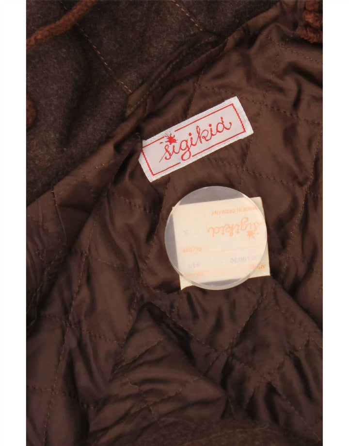 Jaqueta Parka Feminina Vintage Oversized com Capuz Gráfico Reino Unido 10 Pequena Lã Marrom