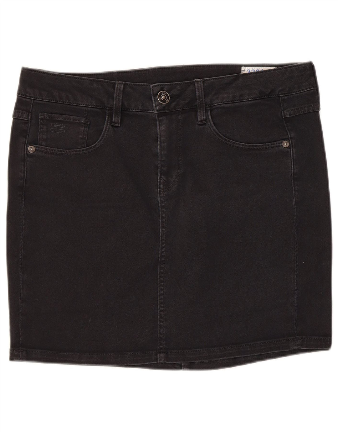 Mini saia jeans feminina G-Star W30 algodão preto médio