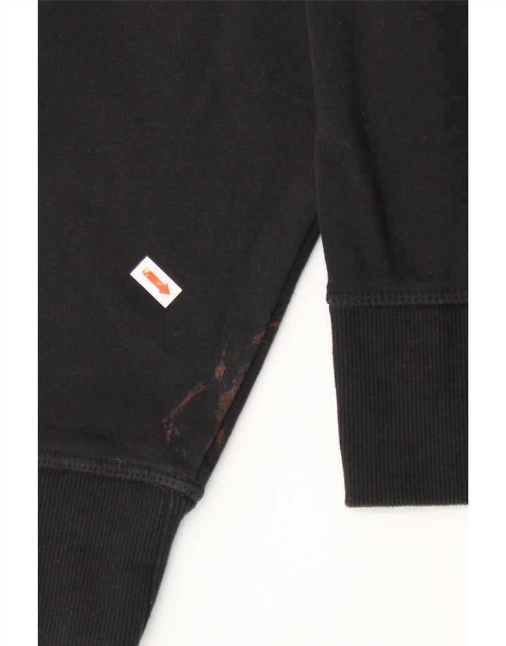 Suéter feminino com capuz e zíper REEBOK Reino Unido 14 algodão preto médio