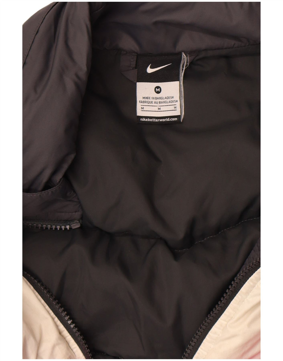 Jaqueta acolchoada feminina Nike UK 14 médio preto colorblock
