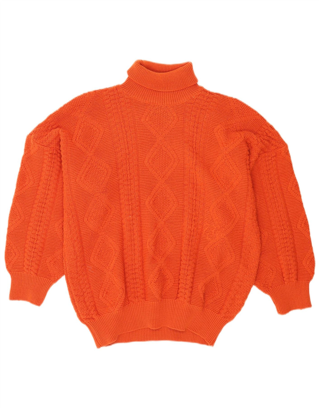 Suéter masculino vintage com gola redonda grande laranja