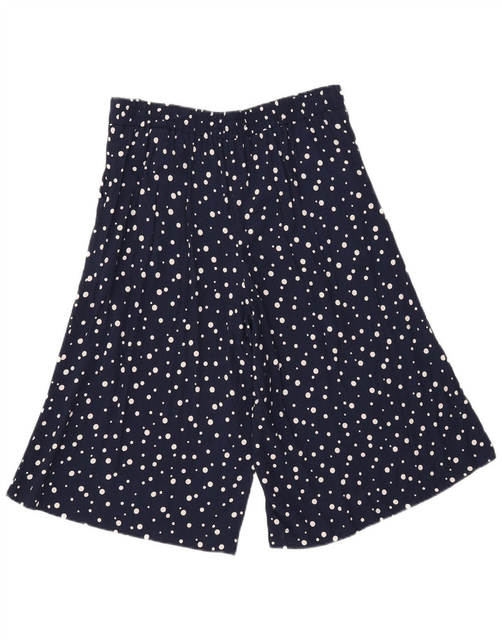 Bermuda feminina Marks & Spencer UK 12 médio W32 azul marinho manchado