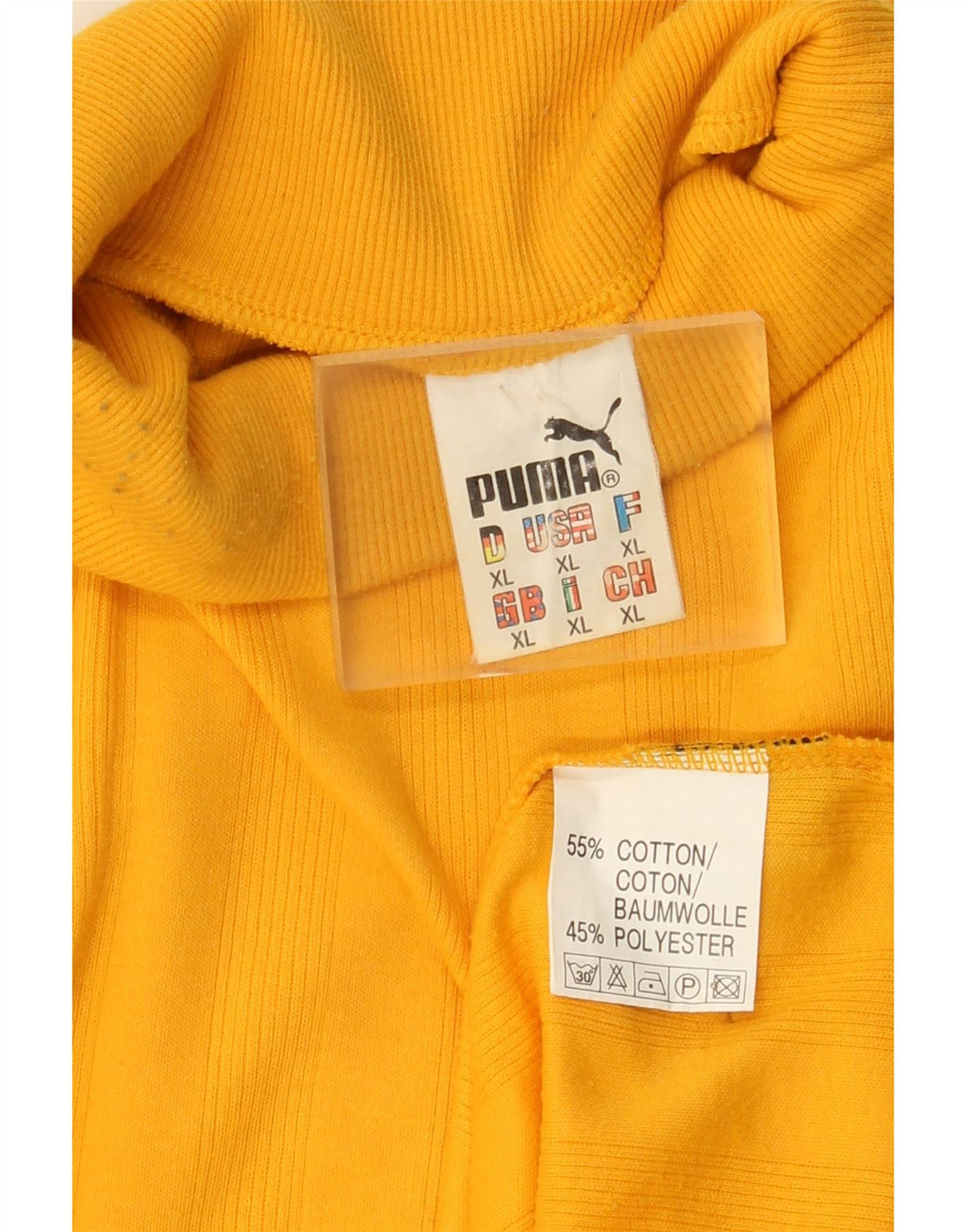 Puma Mens Top Manga Longa XL Amarelo Listrado Algodão