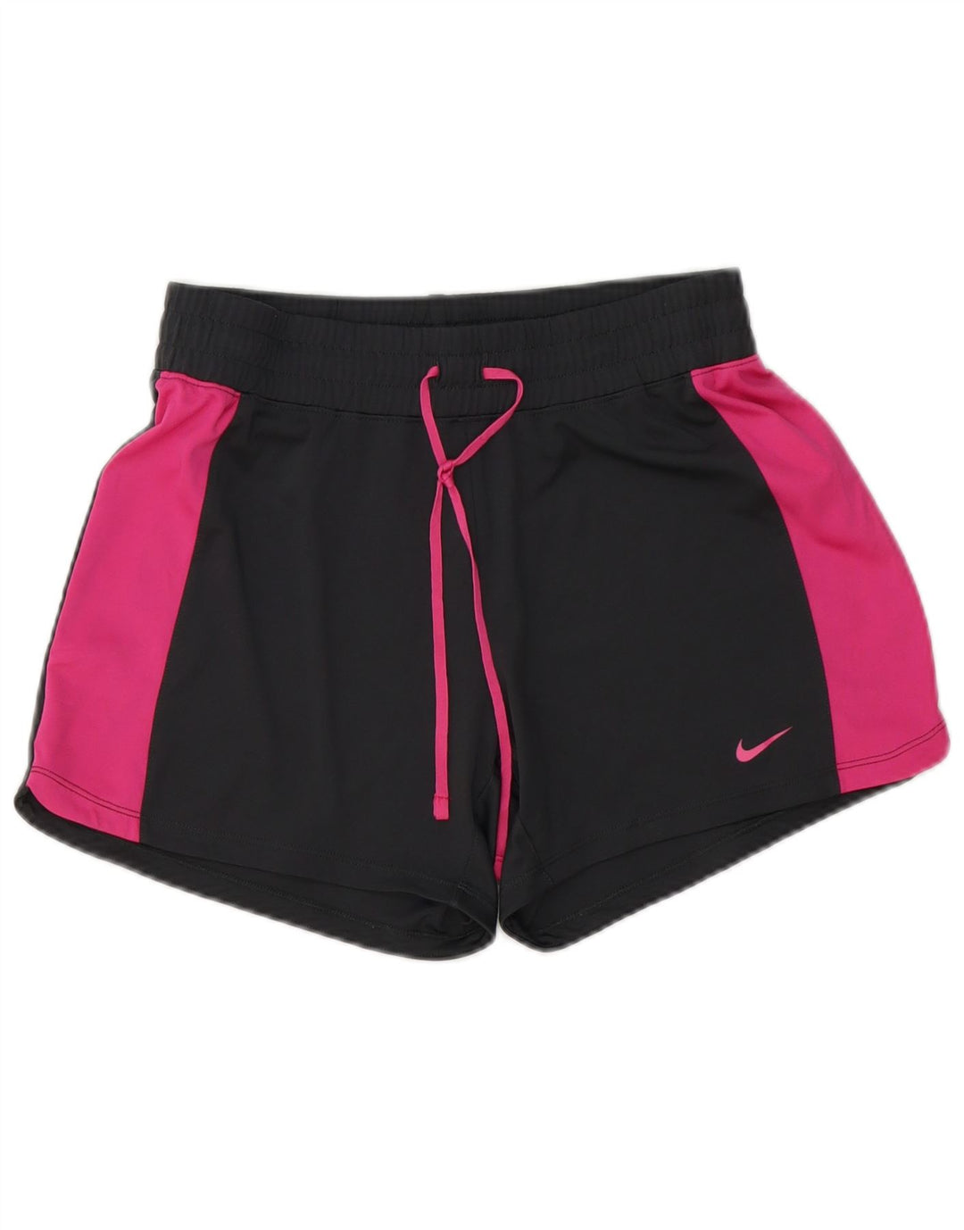 Shorts esportivos femininos NIKE UK 10 pequenos pretos colorblock poliéster