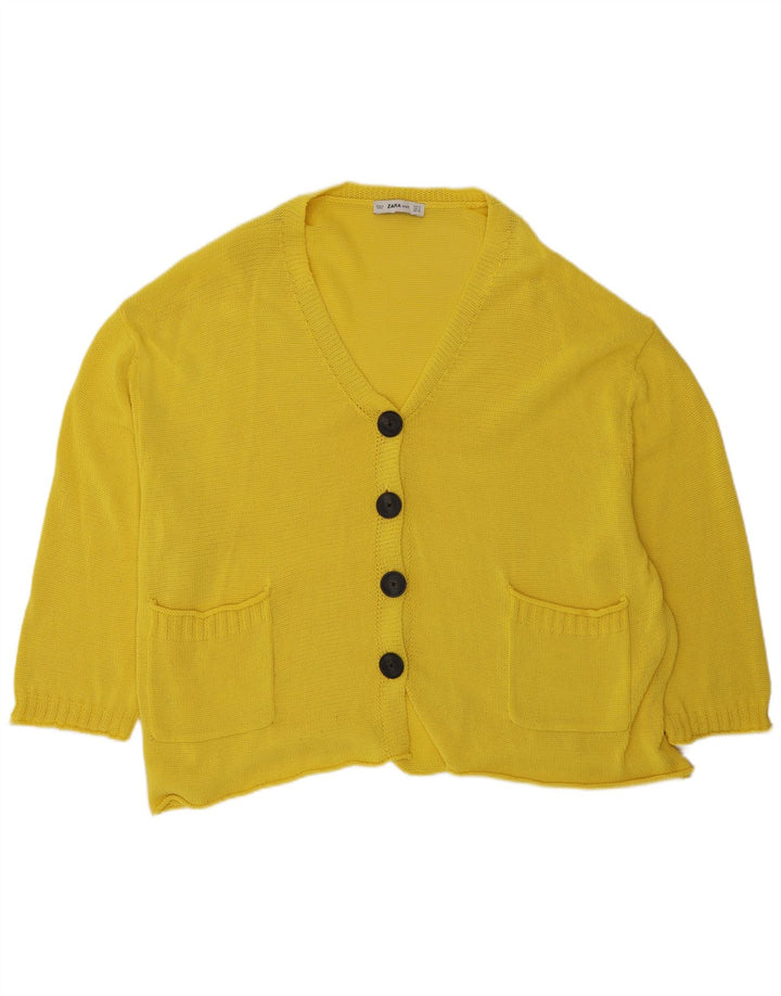 Zara Suéter Cardigan Oversized Feminino Reino Unido 12 Médio Amarelo