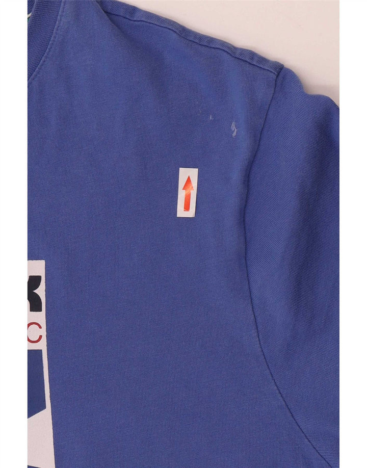 Reebok Mens Graphic T-Shirt Top Médio Algodão Azul