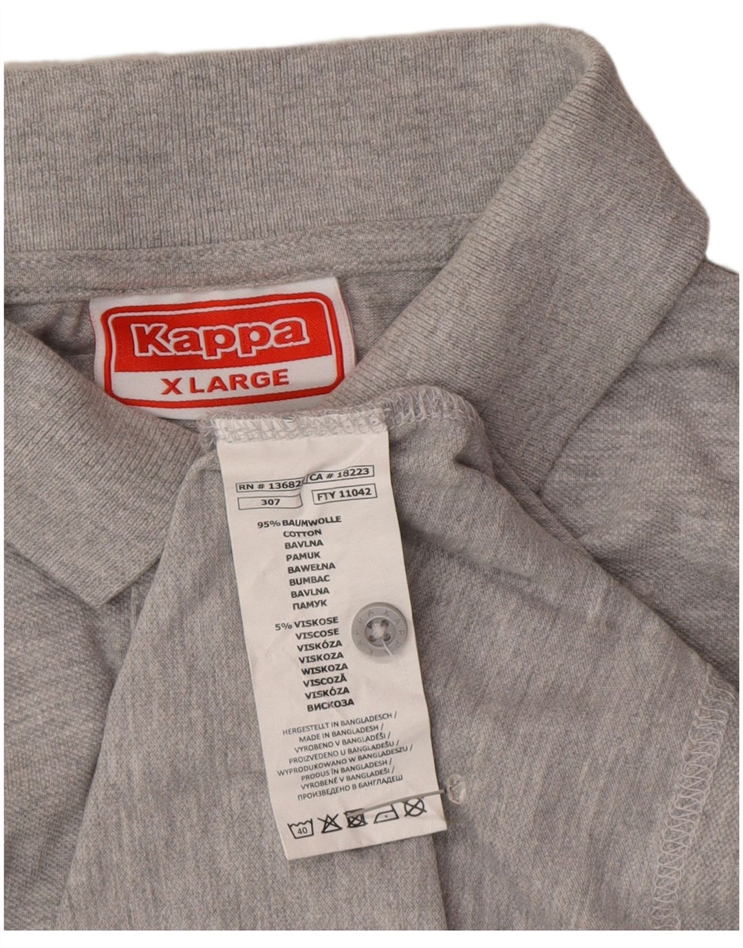 Camisa polo masculina Kappa XL cinza algodão
