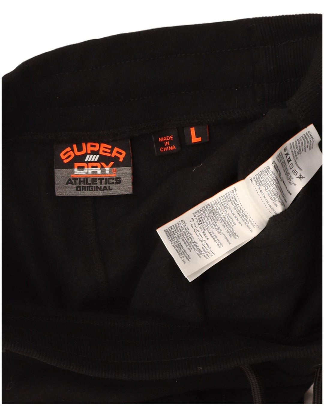 Calça de treino masculina SUPERDRY joggers grande algodão preto