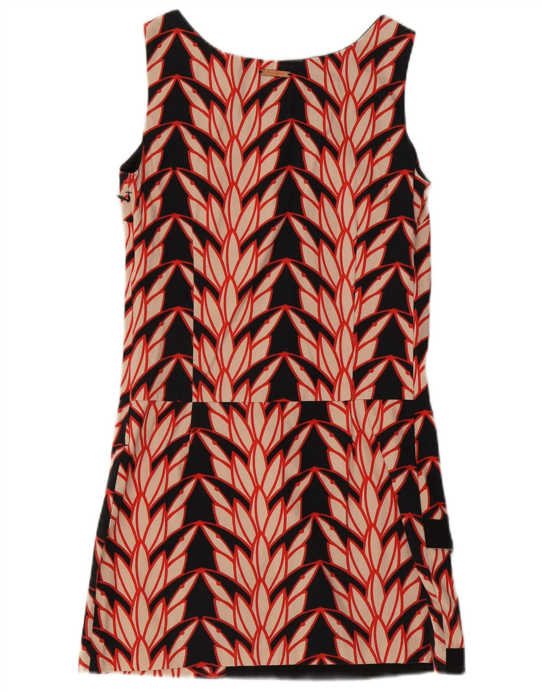 Vestido feminino SKUNKFUNK sem mangas UK 12 médio preto floral