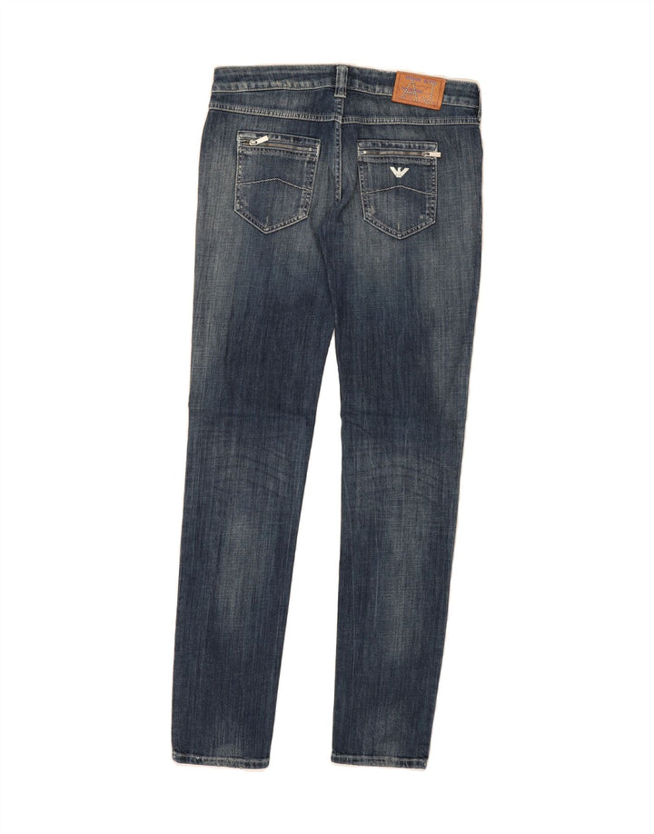 ARMANI Womens Slim Jeans W30 L30 Navy Blue Cotton Vintage Armani and Second-Hand Armani from Messina Hembry 