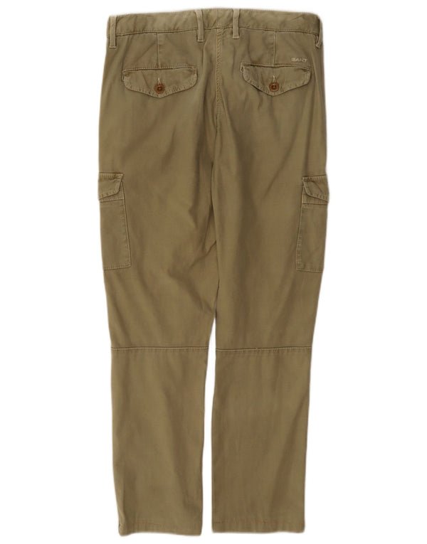Calça cargo feminina fina Gant Reino Unido 8 pequena W27 L26 cáqui