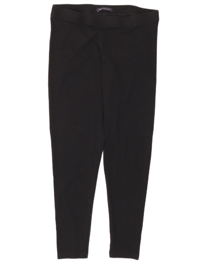 Leggings curtas femininas Marks & Spencer Reino Unido 14 grande algodão preto