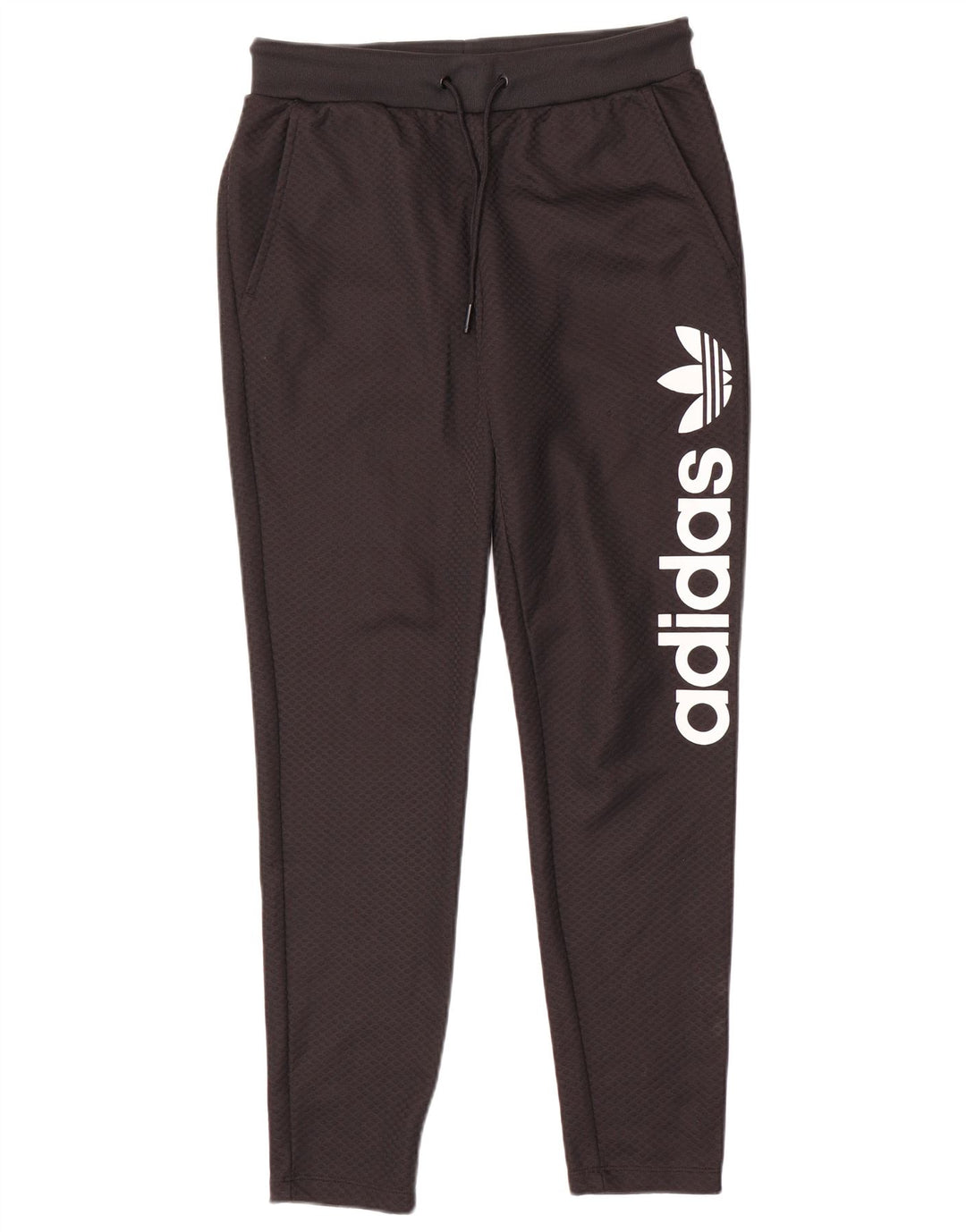 Calça de treino feminina Adidas UK 10 pequena preta poliéster