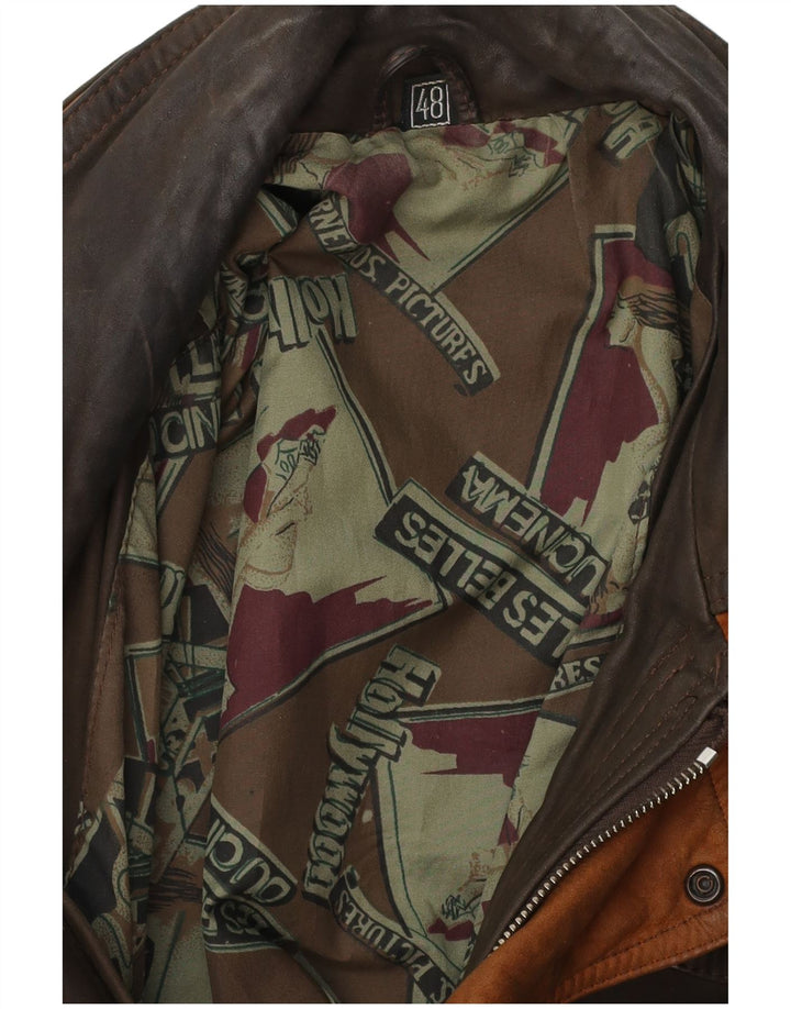 Jaqueta de couro masculina VINTAGE IT 48 marrom médio