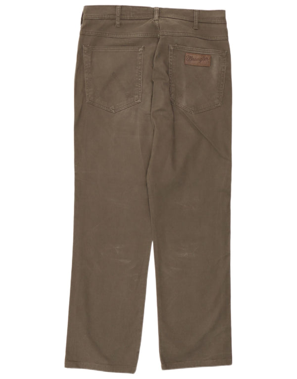 Wrangler Mens Arizona Stretch Calça Casual Reta W35 L29 Algodão Cáqui