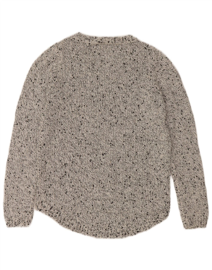 Suéter feminino Marks & Spencer com gola canoa Reino Unido 12 cinza médio manchado