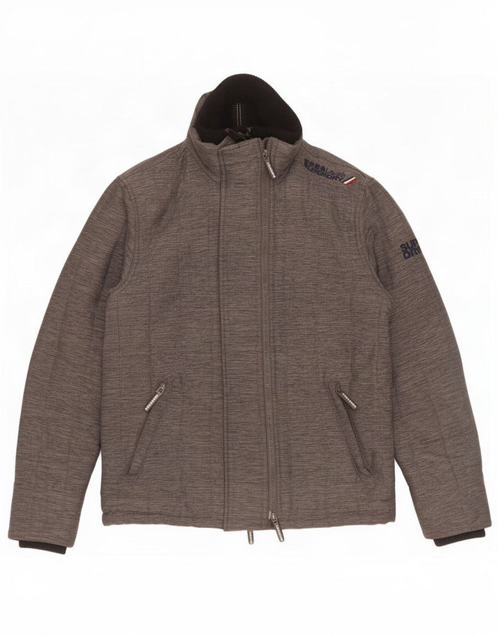Jaqueta corta-vento masculina Superdry The Windcheater UK 38 cinza médio manchado