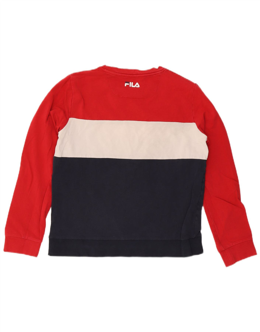 Fila moletom gráfico feminino jumper UK 16 grande bloco colorido multicolorido