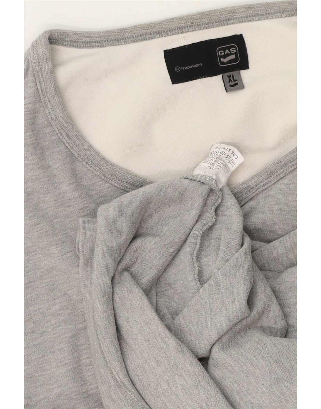 Gas Mens Top Manga Longa XL Algodão Cinza
