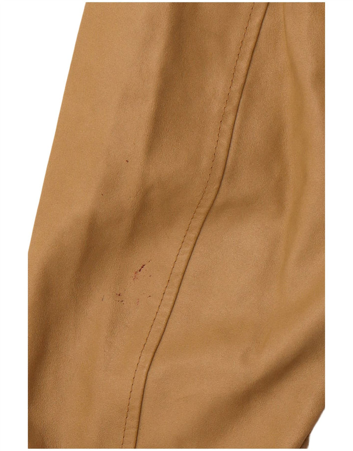 Jaqueta de couro feminina VINTAGE UK 18 XL couro bege