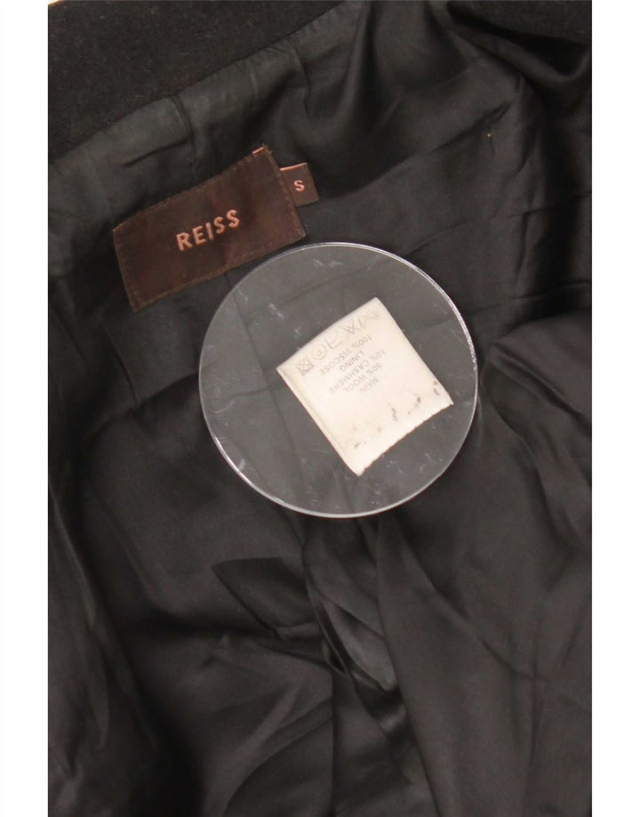 Jaqueta feminina Reiss Biker UK 10 pequena lã preta