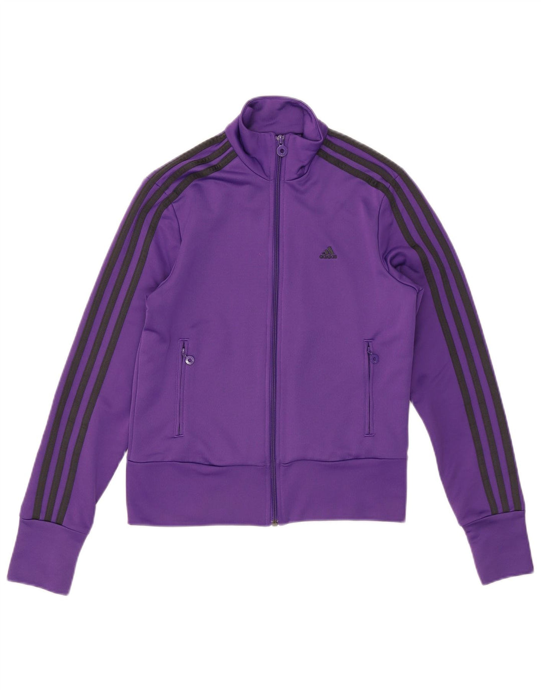 ADIDAS Womens Tracksuit Top Jacket UK 12 Médio Roxo Poliéster