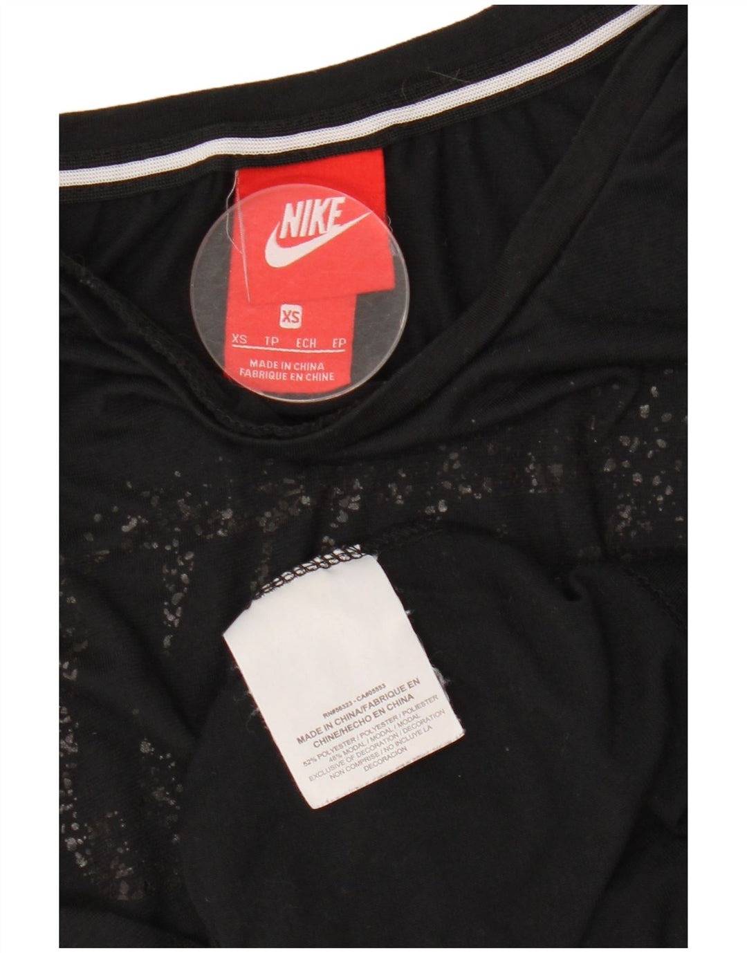 Camiseta feminina NIKE com estampa gráfica UK 6 XS preto poliéster
