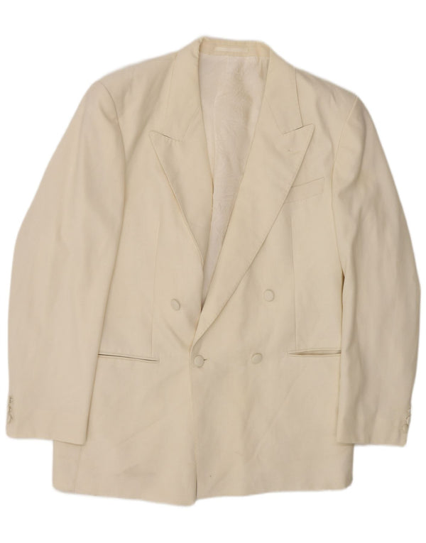Jaqueta blazer masculina St Michael longa com peito duplo Reino Unido 42 grande branca