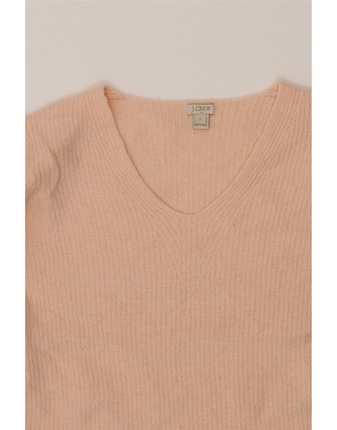J. CREW Womens V-Neck Jumper Sweater UK 16 Large Beige Cotton Vintage J. Crew and Second-Hand J. Crew from Messina Hembry 
