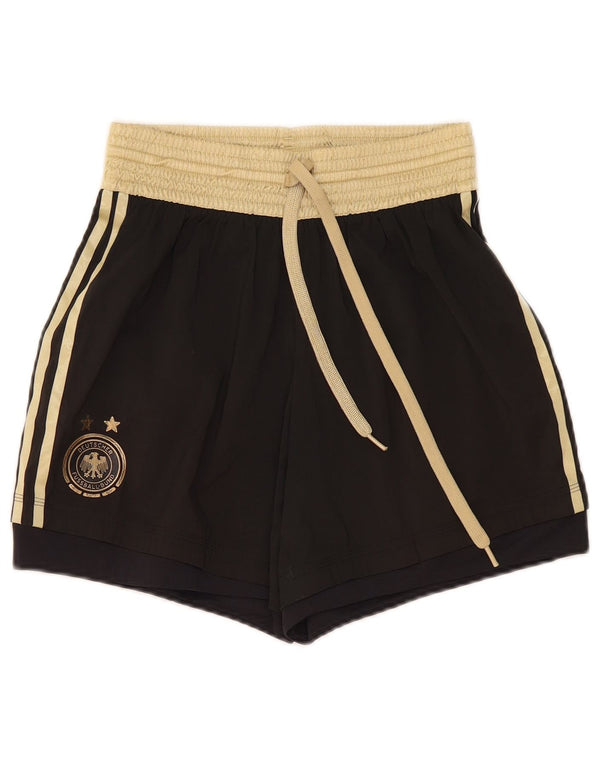 Adidas Mens Deutscher Fussball Bund Sport Shorts Pequeno Preto Colourblock