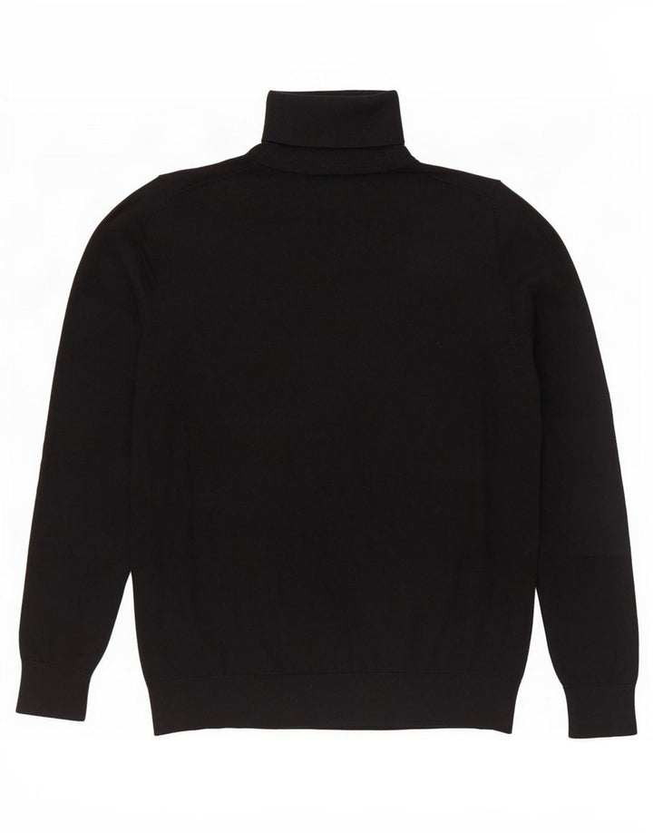 Suéter feminino Massimo Dutti com gola redonda Reino Unido 14 grande seda preta