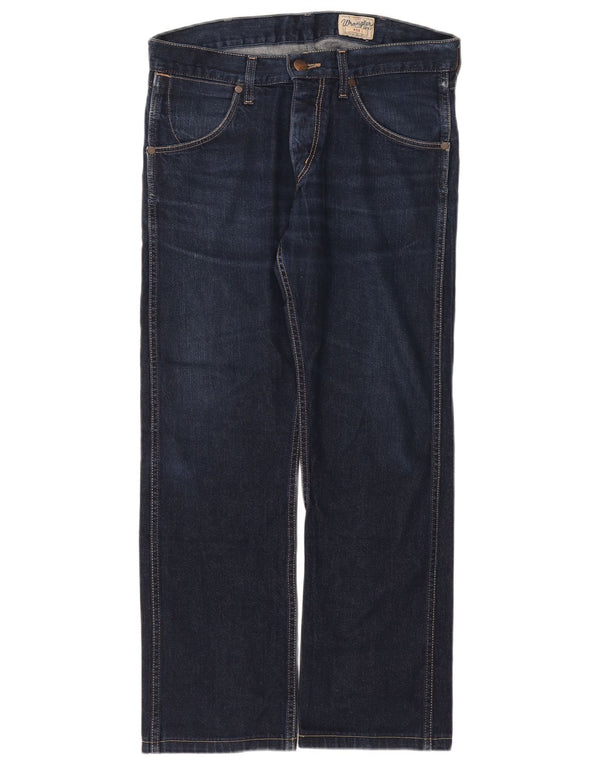 Wrangler Mens Ace Straight Jeans W32 L32 Azul Marinho Algodão