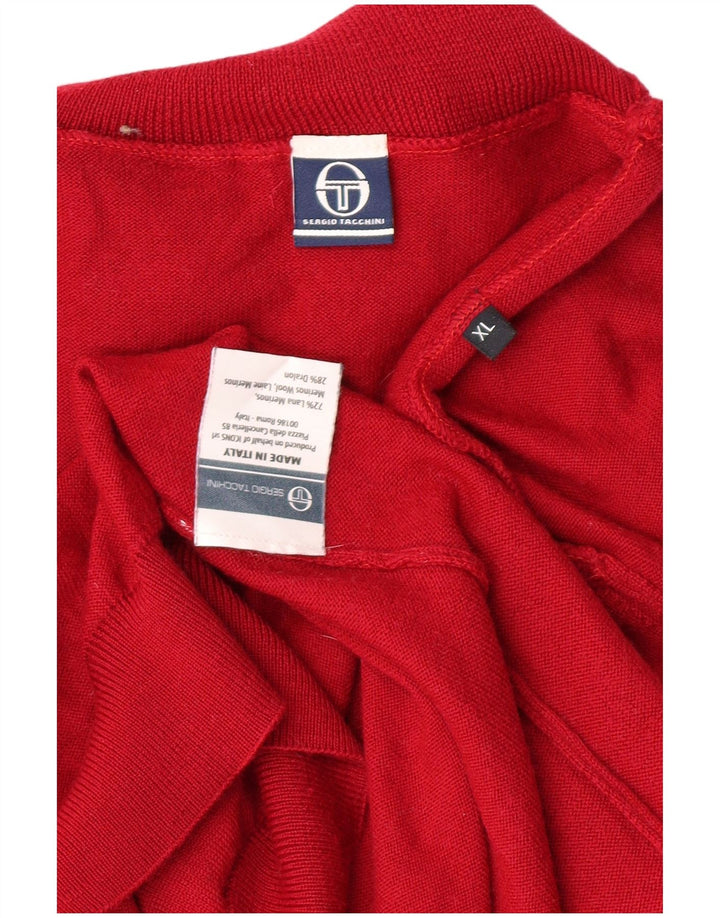 SERGIO TACCHINI Suéter feminino com gola redonda UK 18 XL vermelho clássico