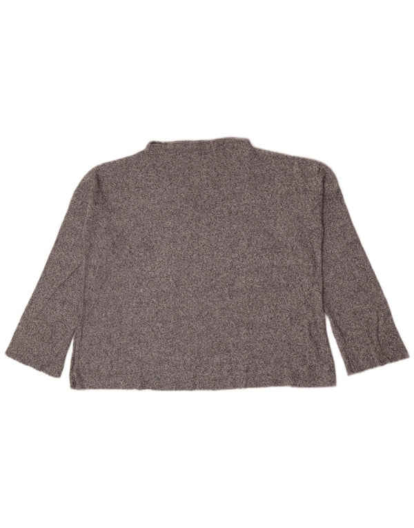 Zara Top feminino oversized manga comprida Reino Unido 10 pequeno cinza manchado