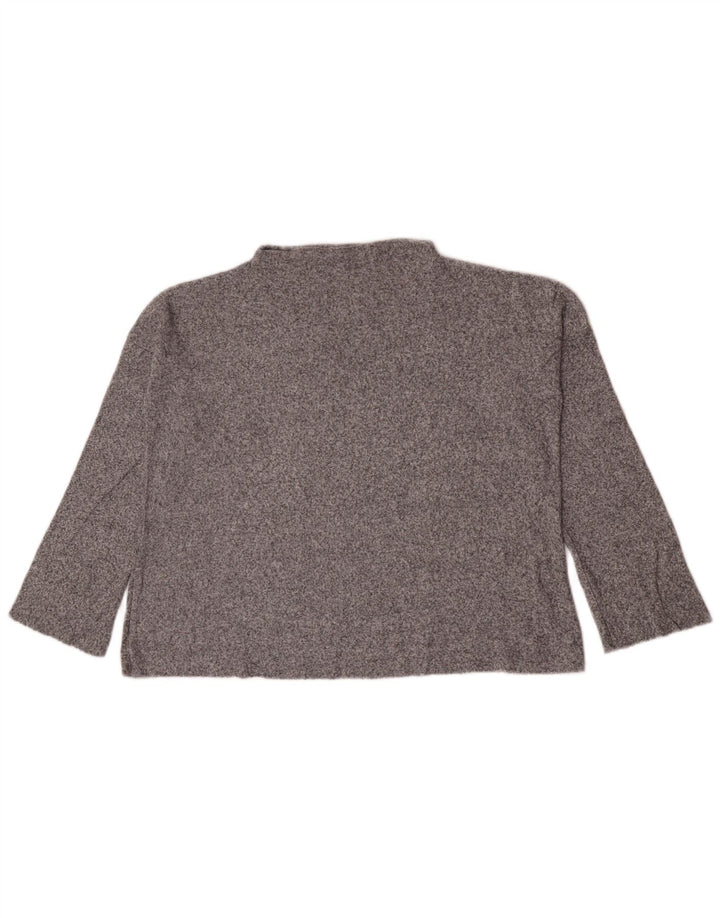 Zara Top feminino oversized manga comprida Reino Unido 10 pequeno cinza manchado