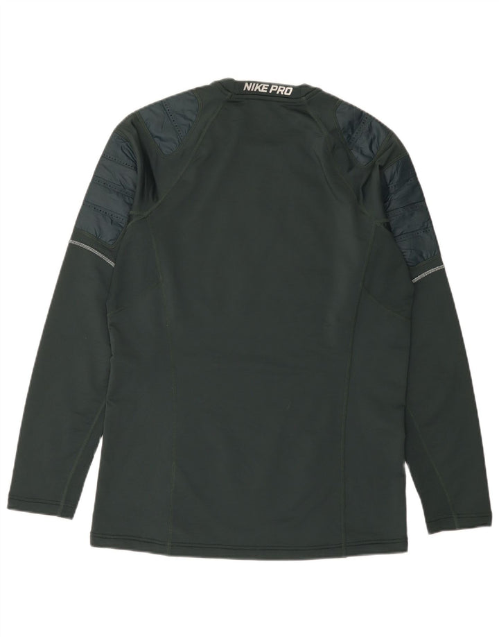 Top gráfico masculino Nike manga comprida verde médio colorblock poliéster