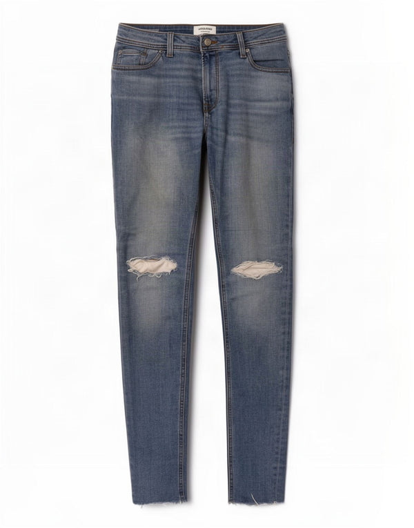 Jeans skinny masculino Jack & Jones desgastado W30 L32 algodão azul