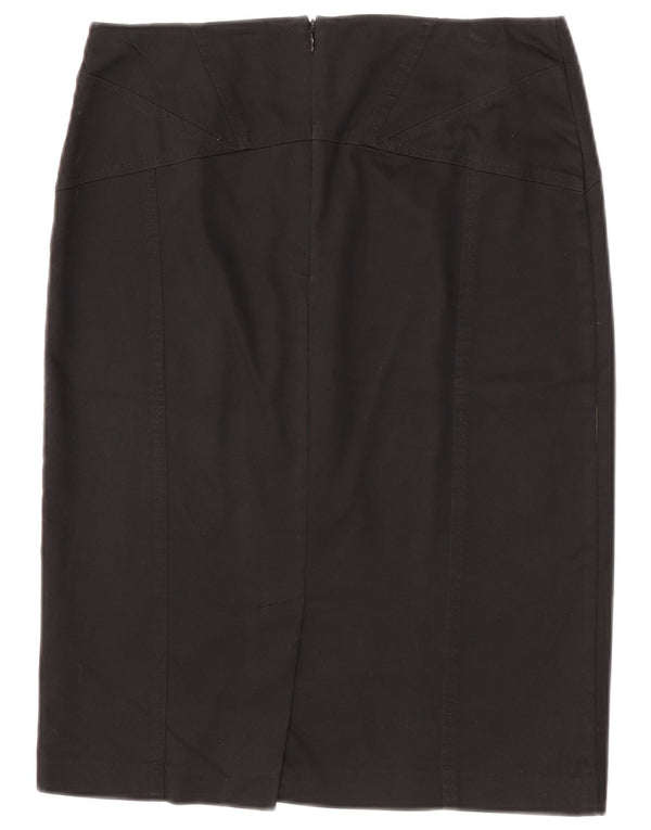 Saia lápis feminina Oasis UK 12 médio W30 algodão preto