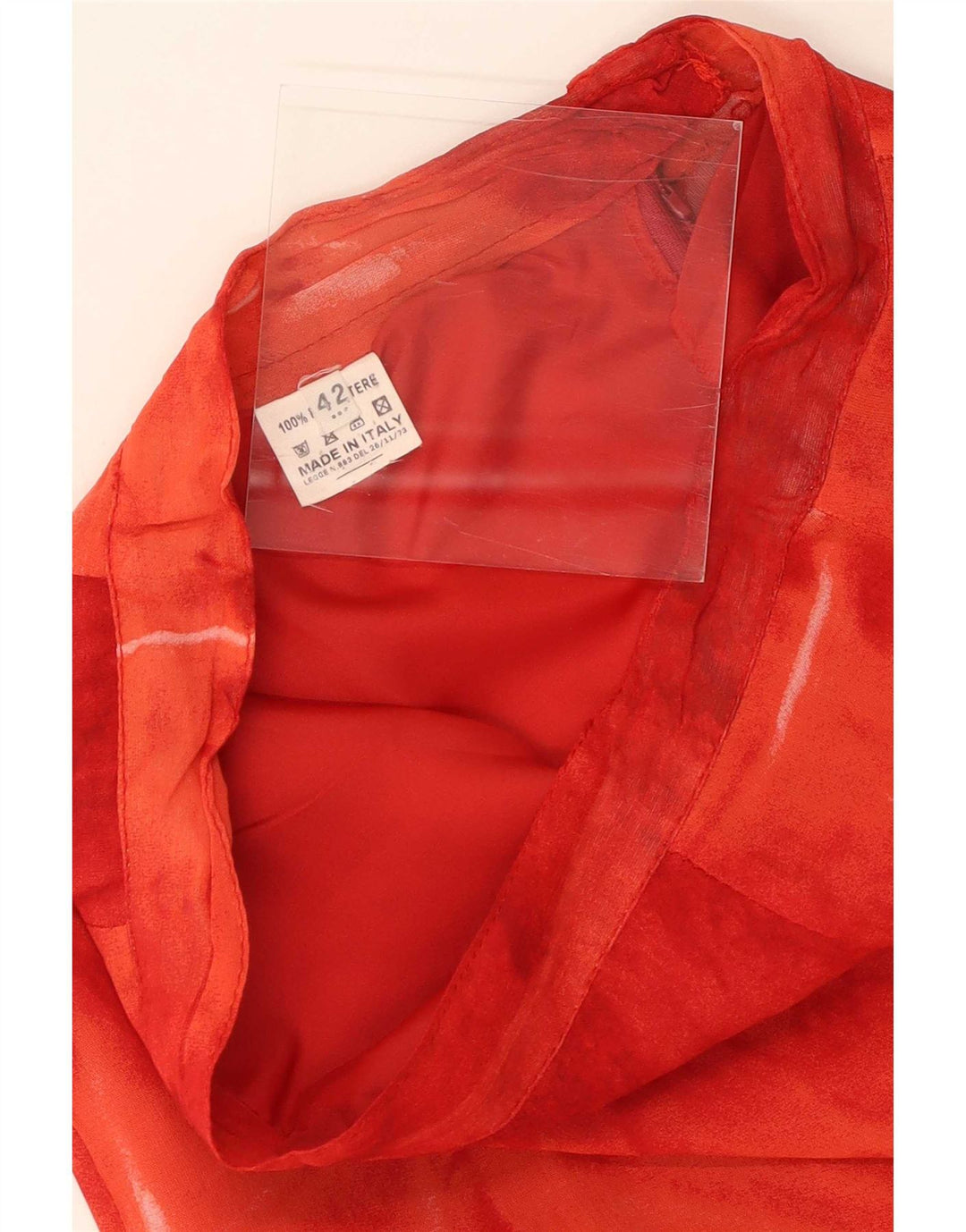 Saia Midi Feminina Vintage IT 42 Médio W26 Vermelho Tie Dye Poliéster
