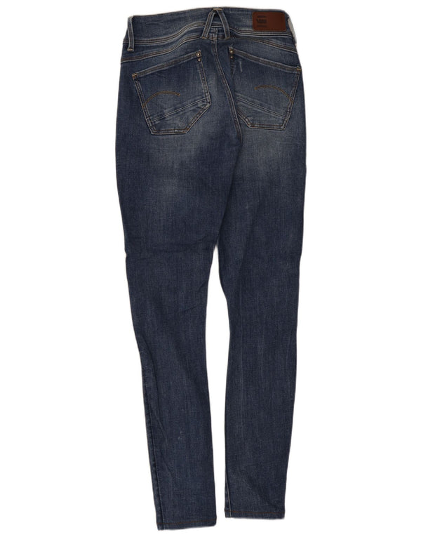 G-Star feminino Lynn cintura média super skinny jeans W26 L32 algodão azul