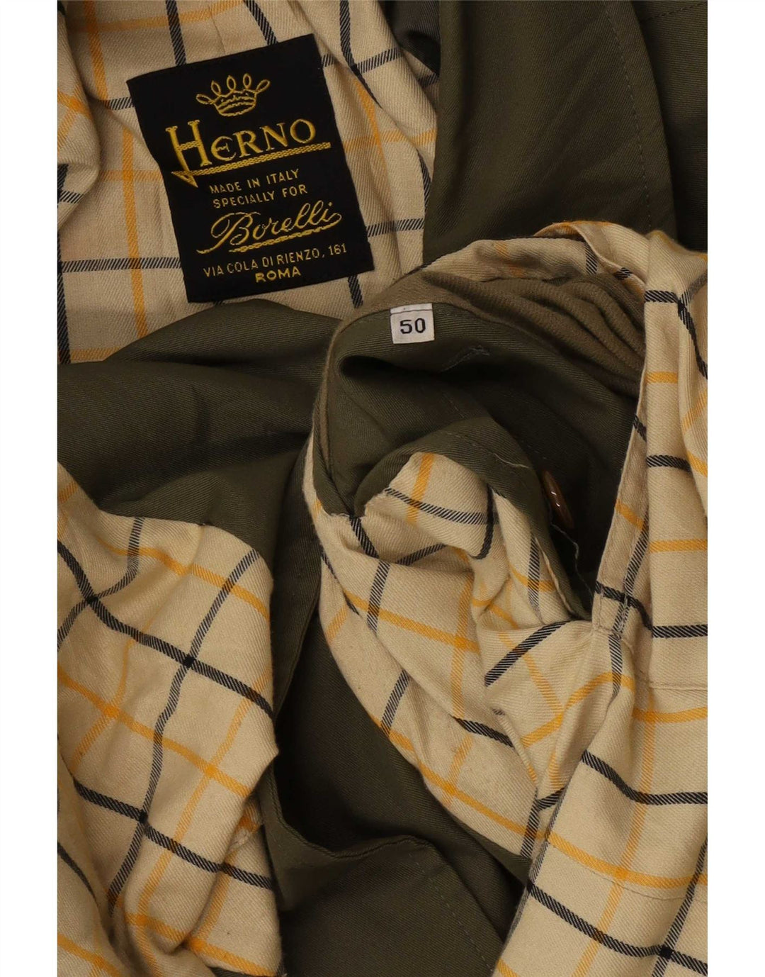 Trench Coat Masculino Herno IT 50 Grande Verde