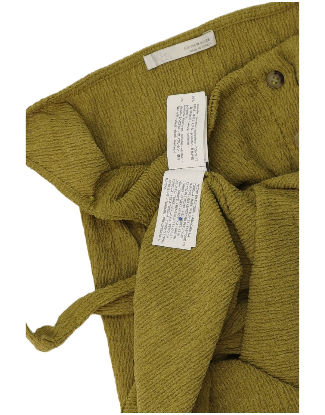 Colete feminino Zara UK 12 poliéster verde médio