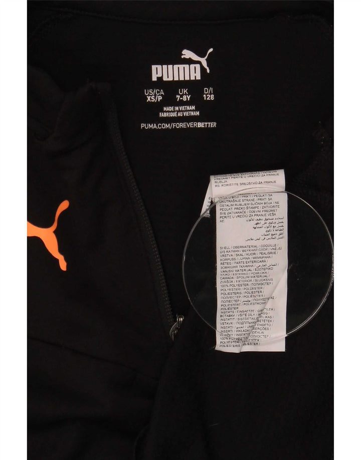 Puma Meninos Zip Neck Pulôver Treino Top 7-8 Anos Preto Poliéster